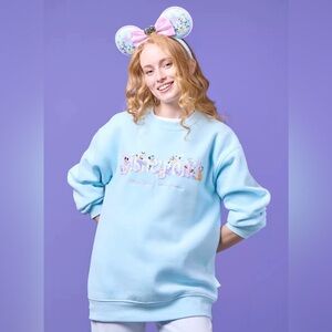 NWOT Disney Parks Disneyland x Stoney Clover Lane Blue Crew Neck Top
